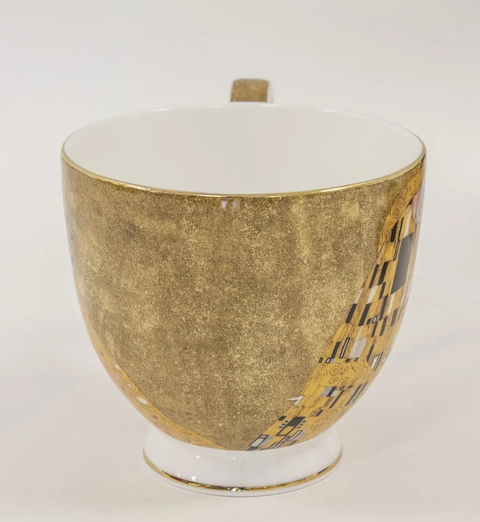 Porcelán 500ml óriásbögre díszdobozban Klimt: A csók 10x15x10,5cm