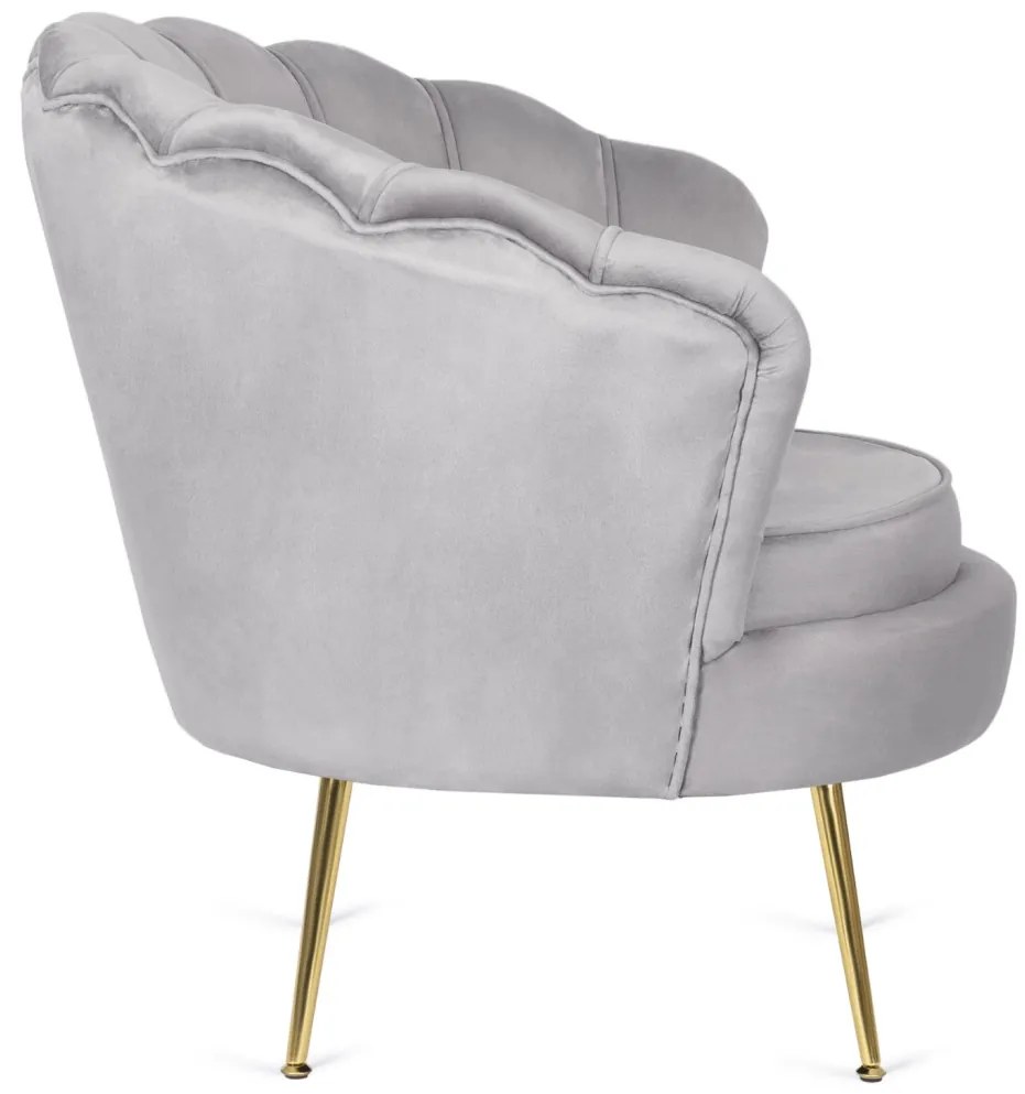 Elegáns Fotel Lábtartóval Szürke Bársony Kárpittal. GRAND