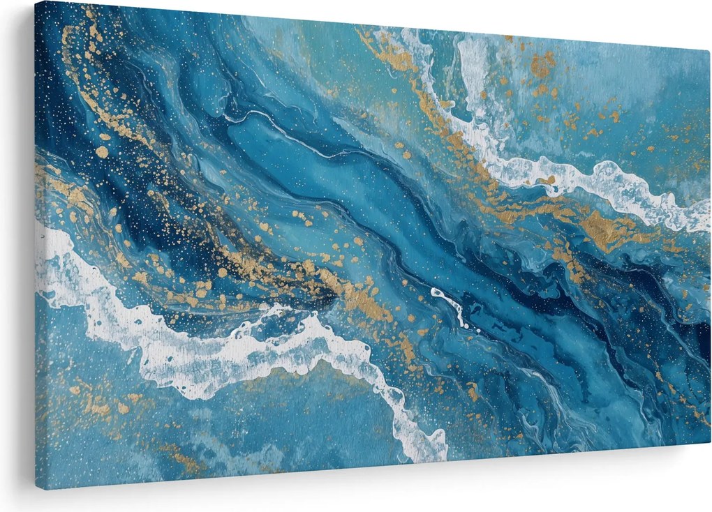 Kép - Világoskék márvány arannyal II. (90x60 cm)