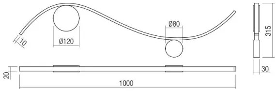 Redo 01-3112 - LED Fali lámpa WAVE LED/11W/230V réz