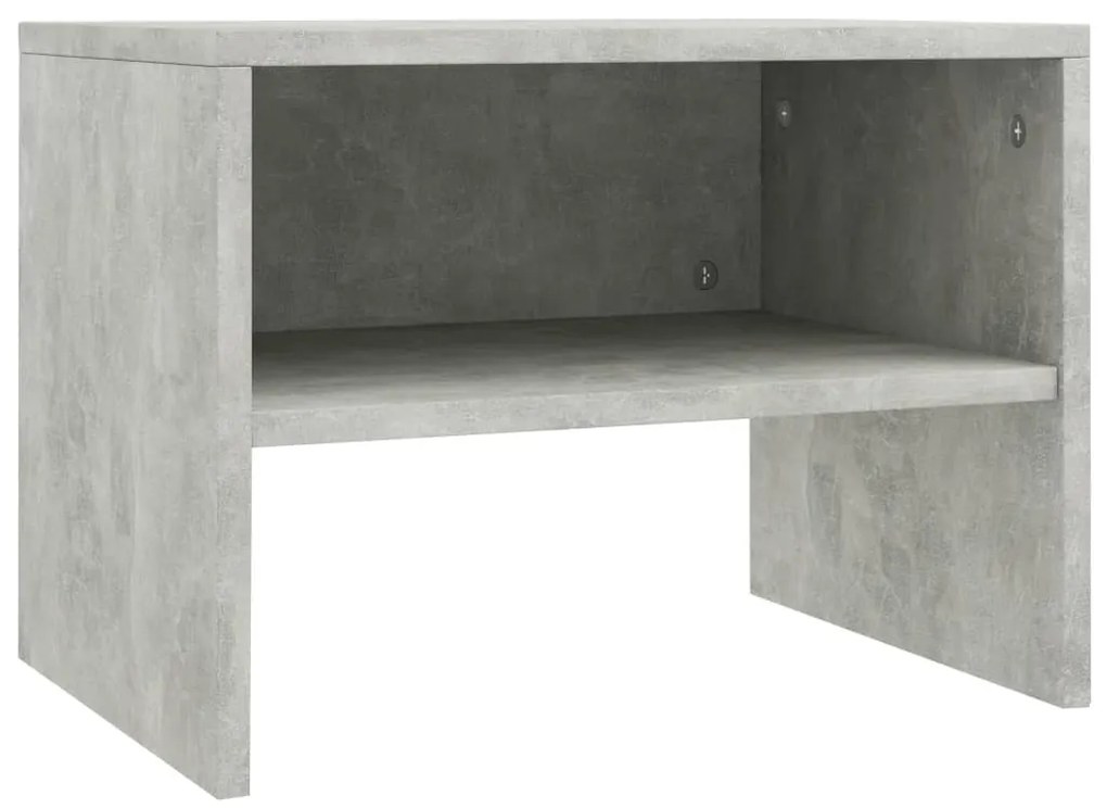2 db betonszürke szerelt fa éjjeliszekrény 40 x 30 x 30 cm