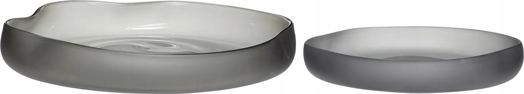 Hübsch Bow Üveg Dekorációs Tál 2 db Matt Szürke