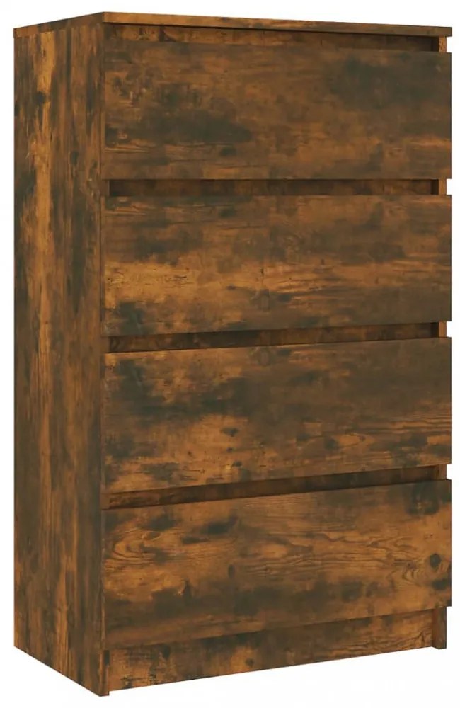 füstös tölgy színű szerelt fa tálalószekrény 60 x 35 x 98,5 cm
