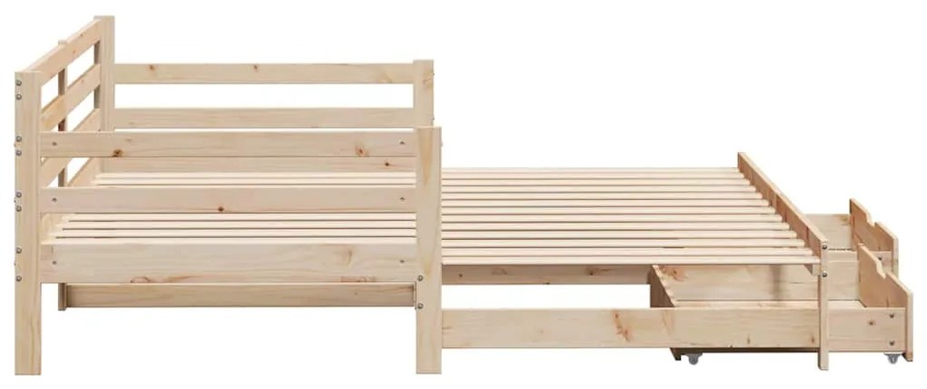 kihúzható heverő fiókokkal matrac nélkül 90 x 200 cm