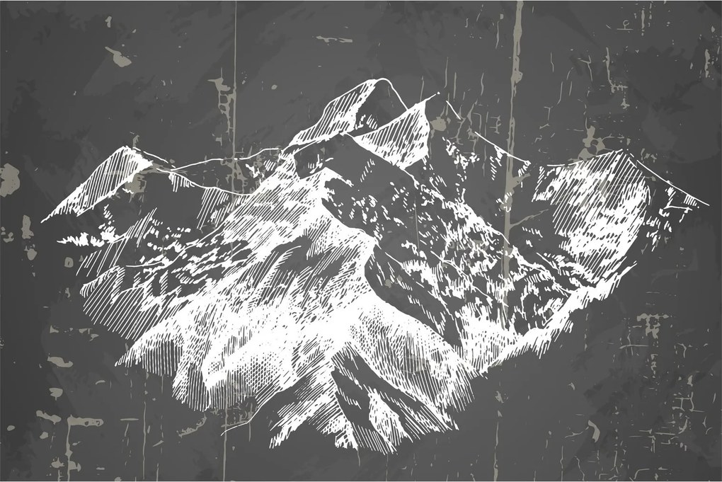 Kép - Hegyek illusztrációja (90x60 cm)