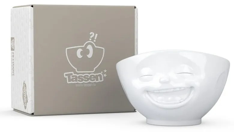 Fehér 'mosolygós' porcelántálka - 58products