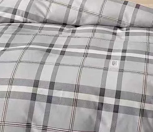 Flanel ágyneműhuzat Homa BELINA GREY SQUARE 7 részes 140x200 cm