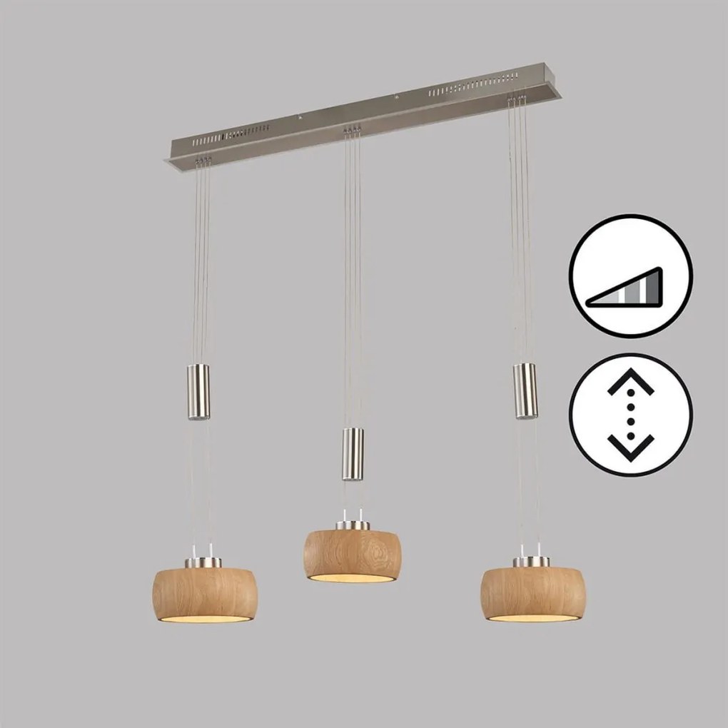 Fischer&Honsel SHINE-WOOD 61073 Lepel lámpa 3x9W/LED 2700K 2900 lm IP20