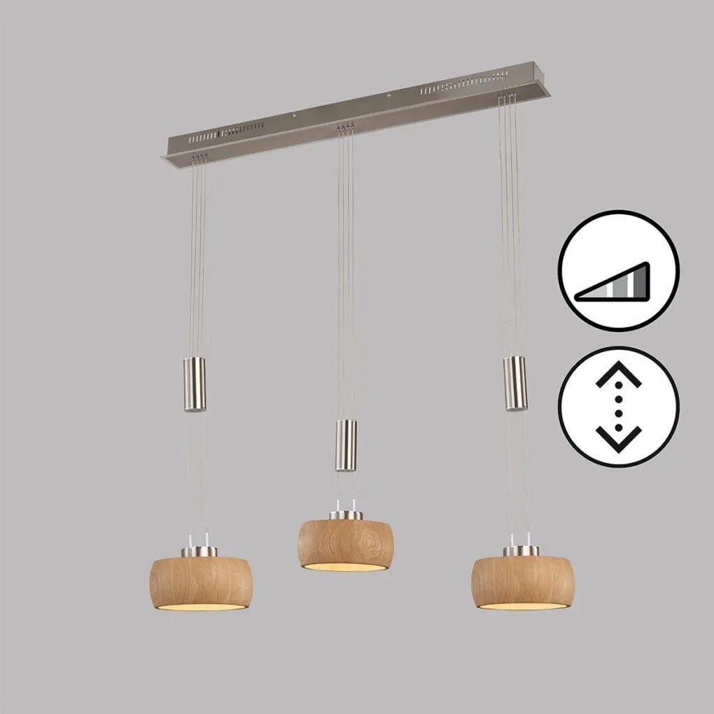 Fischer&Honsel SHINE-WOOD 61073 Lepel lámpa 3x9W/LED 2700K 2900 lm IP20