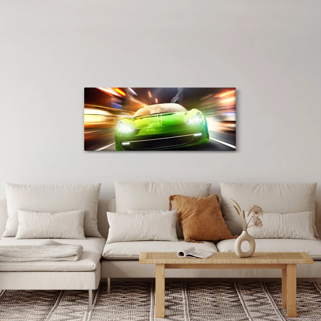 Kép - Zöld versenyautó (120x50 cm)