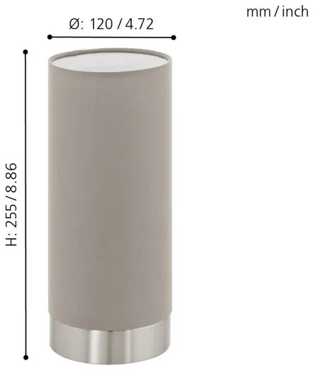 Eglo 95122 - Dimmelhető asztali lámpa PASTERI 1xE27/40W/230V