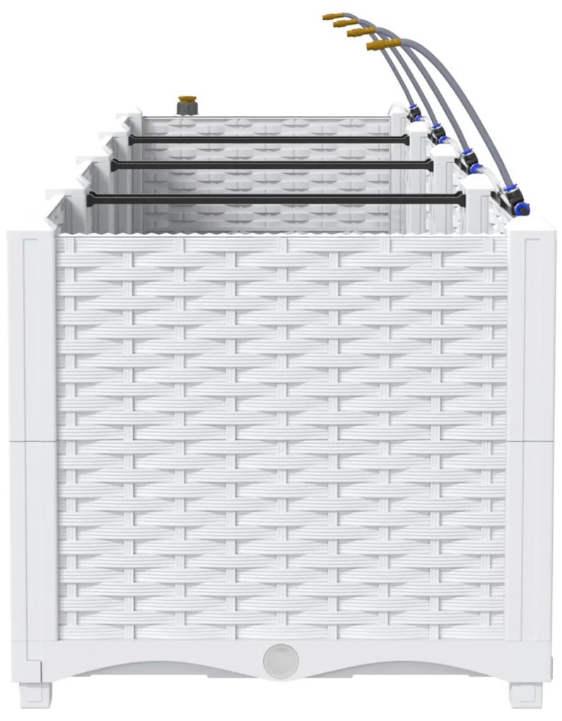 Kerti ültetők Fehér 160 x 40 x 37.5 cm Acél