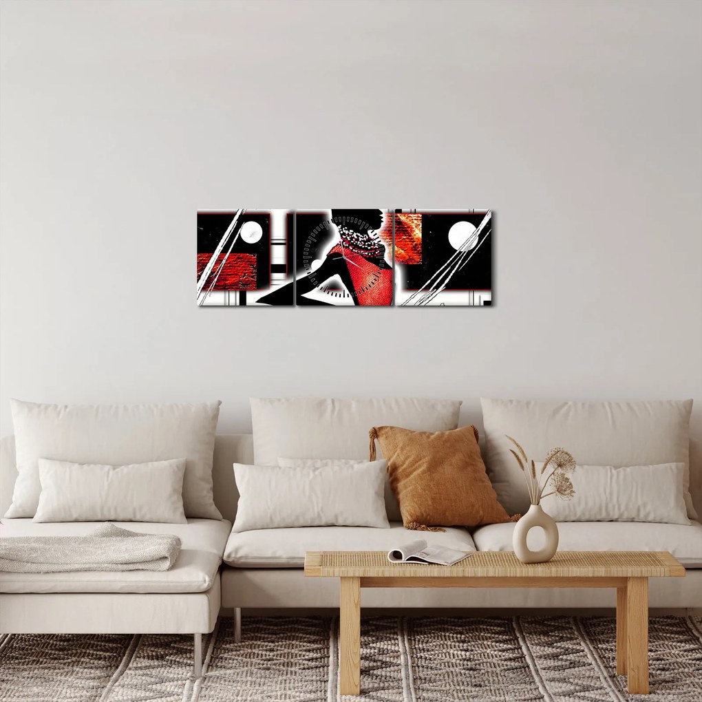 Egy ősi hölgy képének festménye (órával) (90x30 cm)