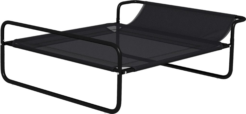 PawHut Kültéri Kutya Fekhely, Emelt Kutya Ágy Lélegző Hálós Borítással, Kis és Közepes Kutyák Számára, Fekete 91 x 69 x 29 cm | Aosom