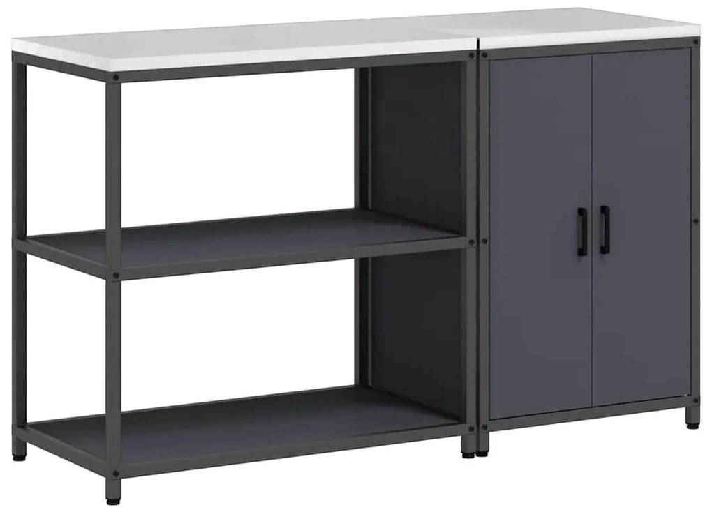 Konyhai Tároló Készlet 2 pcs Antracitszürke 150 x 50 x 92 cm