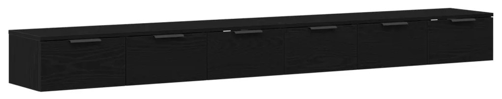 Fali szekrények 2 db Fekete tölgy 102x30x20 cm Szerelt fa