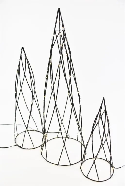 Fém piramis készlet 154 LED meleg fehér