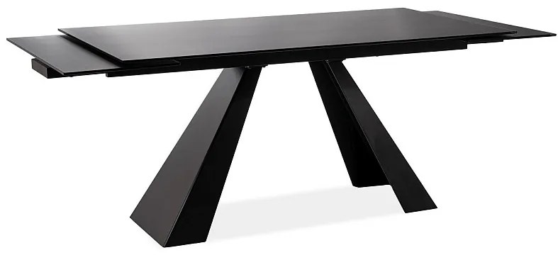 Salvadore bővíthető étkezőasztal matt fekete 120-180cm