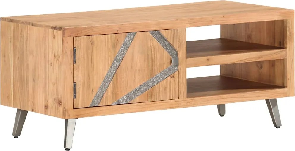 vidaXL tömör akácfa dohányzóasztal 90 x 45 x 40 cm