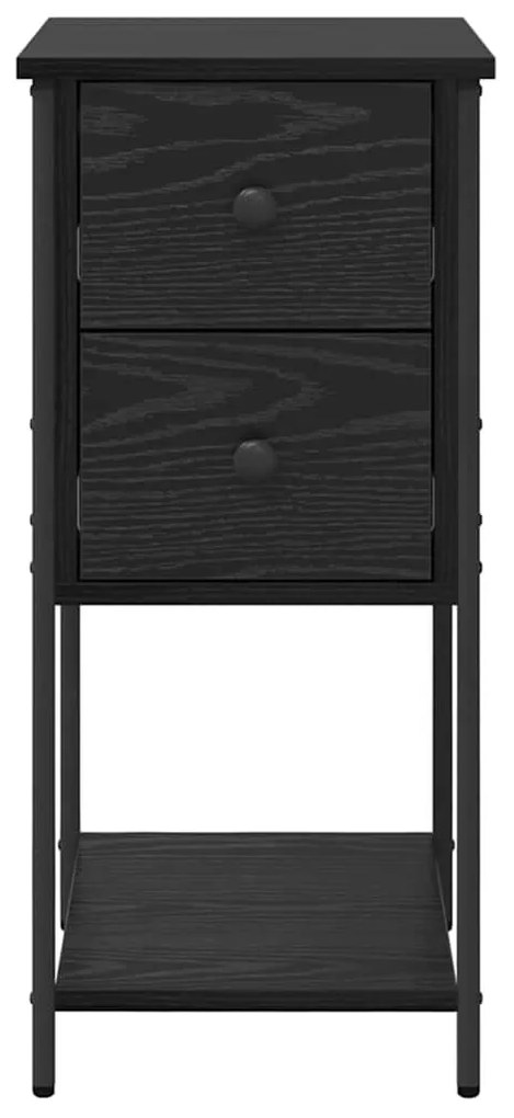 Éjjeliszekrény 2 pcs Musta tammi 32 x 42 x 70 cm Faanyag