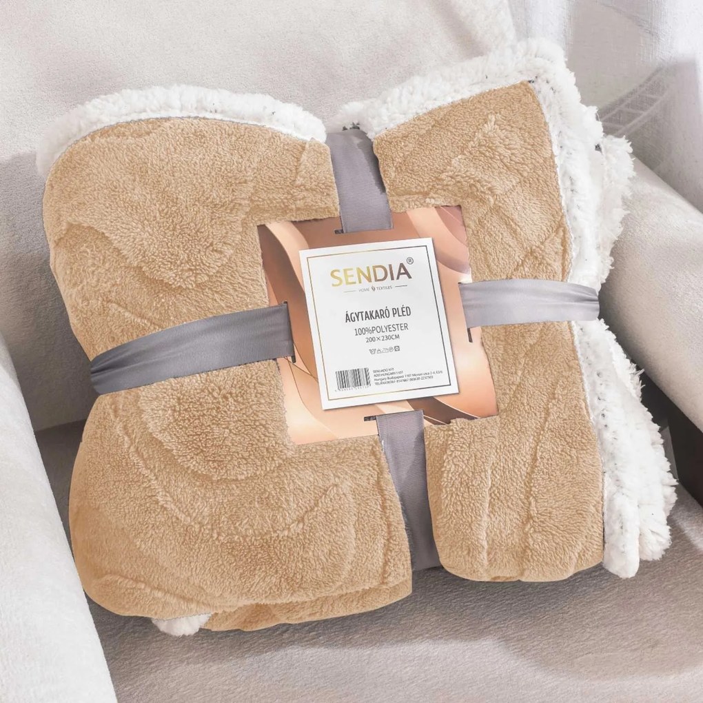 Takaró szalag bárányhús Világosbarna Méret takaró-takaró: 150x200 cm