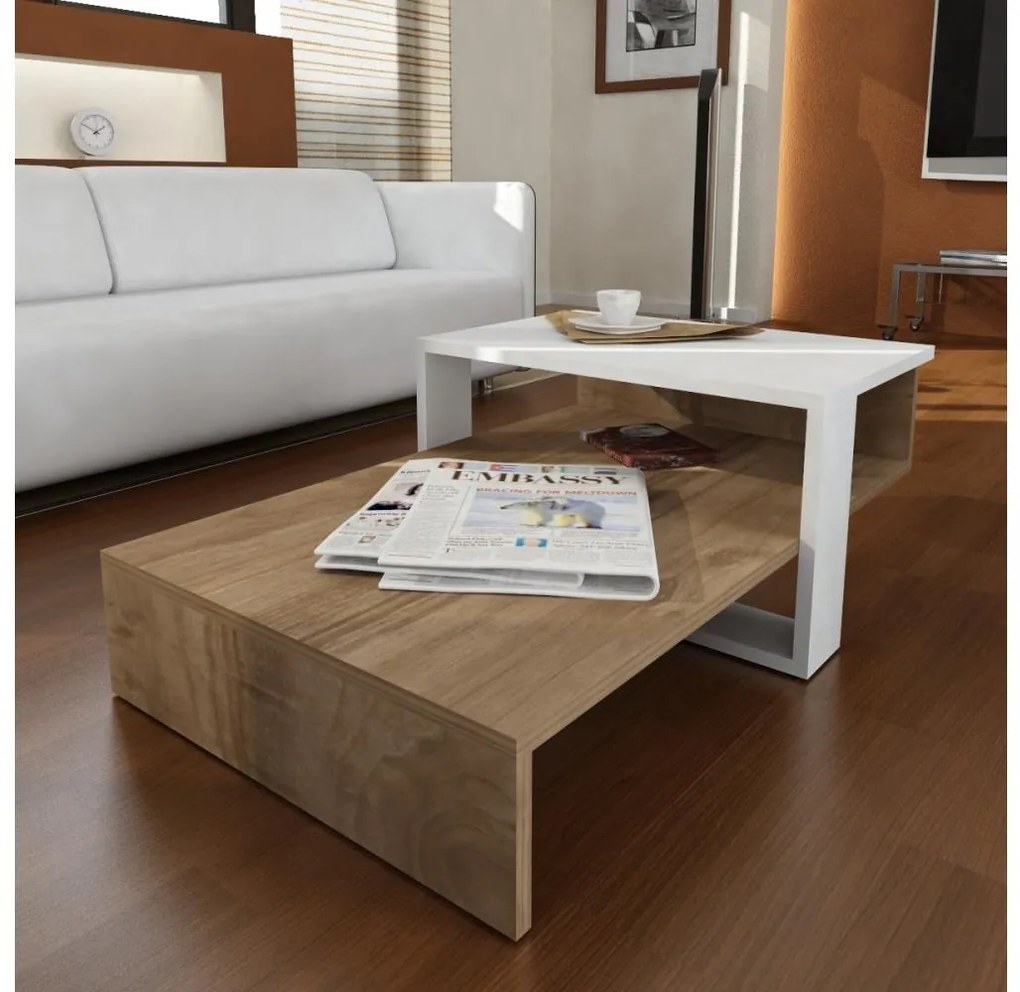 Asir Kávésasztal CHAIN 90x43,6 cm barna/fehér AS0570