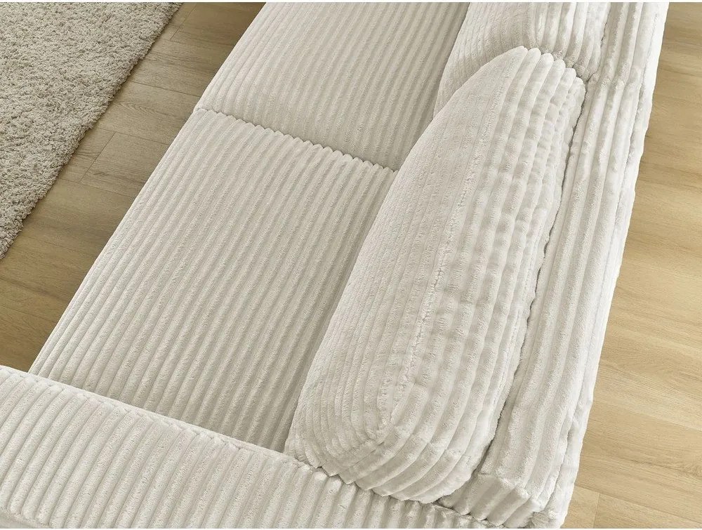 Bézs kordbársony kanapé mindennapos alvásra-kinyitható 220 cm Hugo – Bobochic Paris