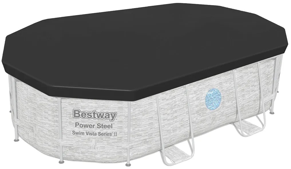 BESTWAY Power Steel Swim Vista fémvázas medence szett, 488 x 305 x 107 cm 56946