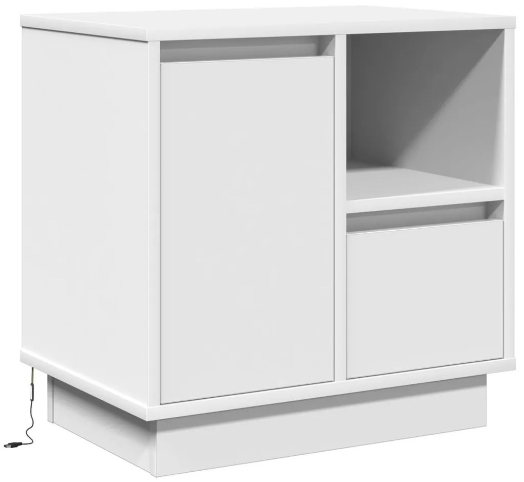 Éjjeli asztalok LED-del 2 db Fehér 50x34,5x50 cm