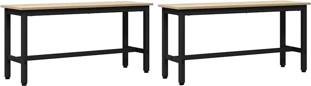 vidaXL Étkező pad 2 pcs Sonoma tölgy 100 x 32,5 x 48,5 cm