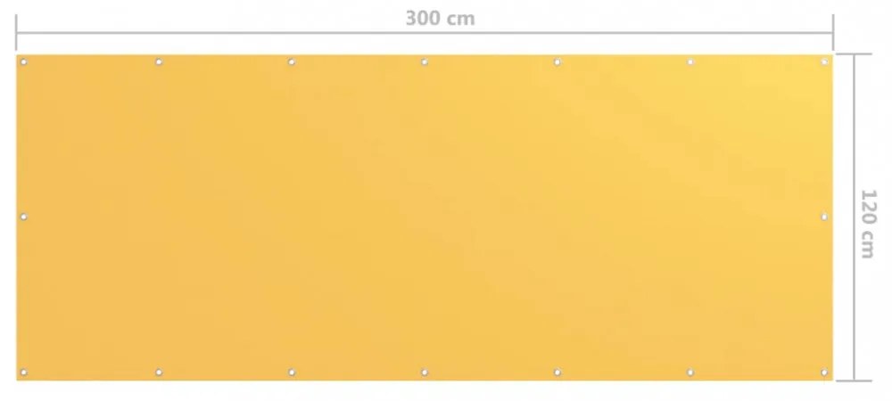 sárga oxford-szövet erkélyparaván 120 x 300 cm