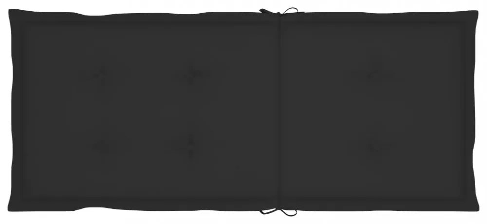 6 db fekete szövet kerti magas háttámlájú székpárna 120x50x3 cm