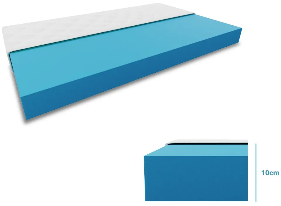 Economy habszivacs matrac 90 x 200 cm Matracvédő: Matracvédővel