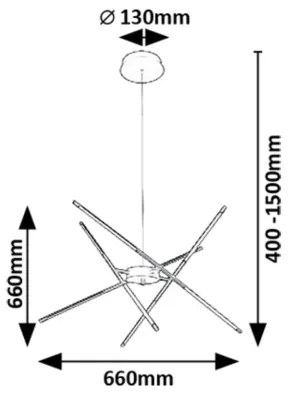 Rabalux 72338 - LED Csillár zsinóron HENLI2 LED/40W/230V 3000K fekete