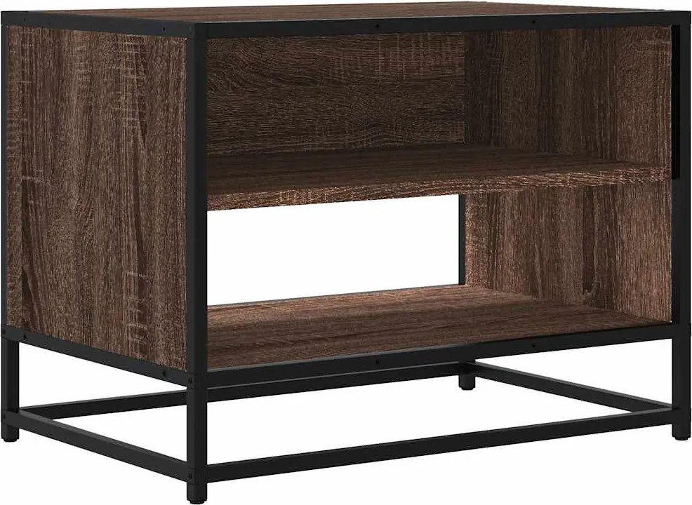vidaXL barna tölgy színű szerelt fa és fém TV-szekrény 61x40x46 cm