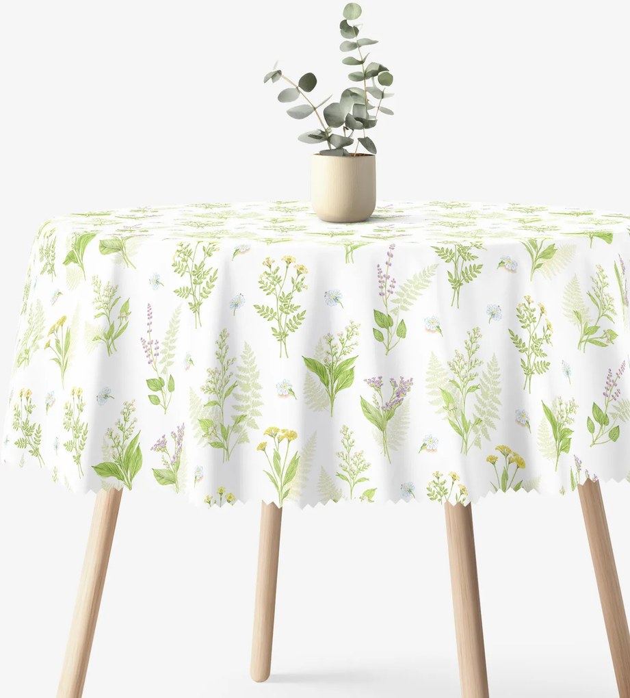 Goldea kör alakú teflonos terítő - erdei virágok Ø 150 cm