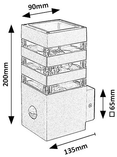 Rabalux 77025- Kültéri fali lámpa érzékelővel ANKARA 1xE27/12W/230V IP44