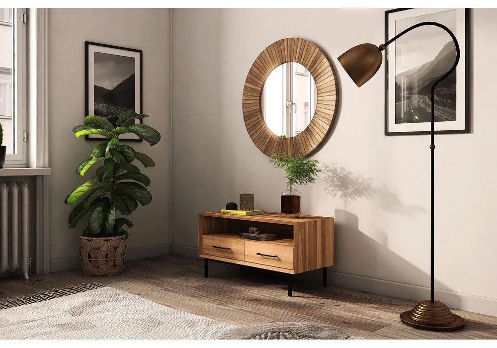 Natúr színű tölgyfa TV-állvány 90x50 cm Abies – The Beds