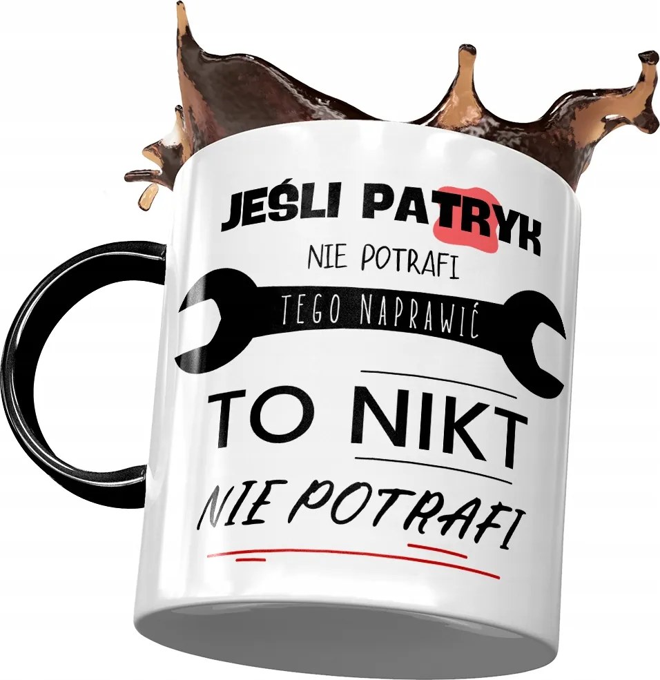 Fekete Bögre Patrik Férj Kolléga Ajándék Nyomtatott Fotóval