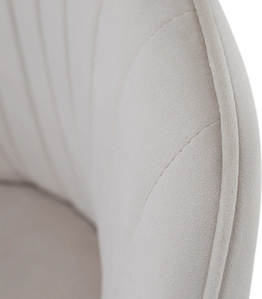 Design fotel, bézses szürke Velvet szövet, AURIL