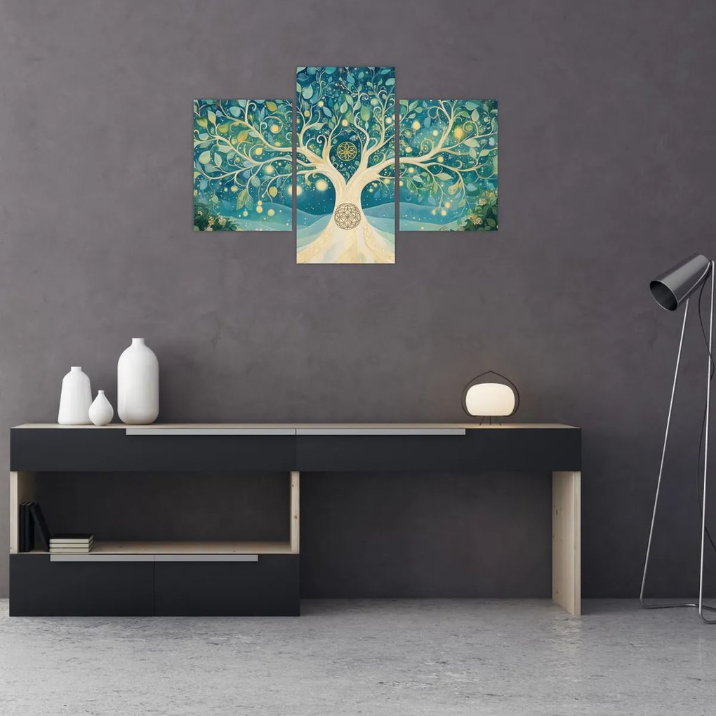 Kép – Mágikus fa spirálokkal (90x60 cm)