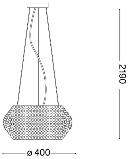 Ideal Lux - Kristály csillár zsinóron PASHA 6xE14/40W/230V átm. 40cm fényezett króm