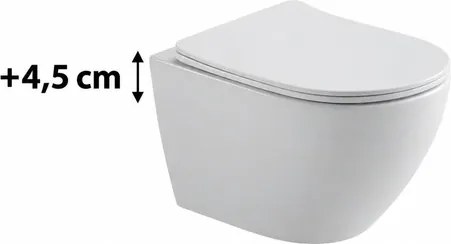 WC soft close ülőkével felakasztható SAT Ergo fehér fényes felülettel hátsó kifolyással SATERG3