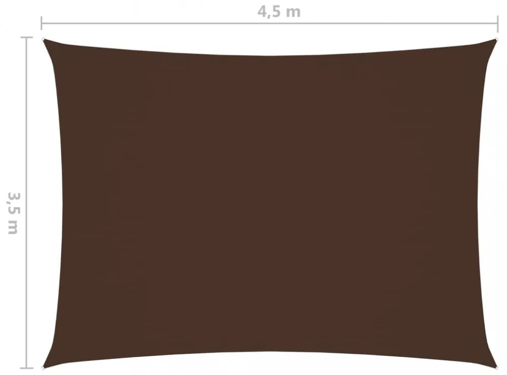 barna téglalap alakú oxford-szövet napvitorla 3,5 x 4,5 m