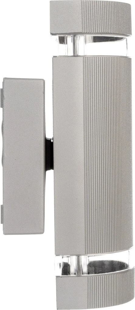 Gtv Silva kétirányú fali lámpatest, GU10, Max 2x50W, IP54 szürke