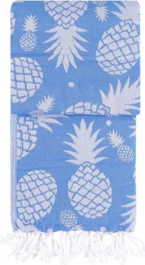 Ananas törülköző, kék, 100×180 cm