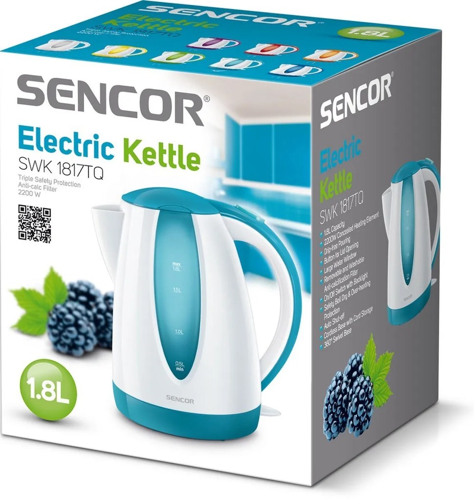 Sencor SWK 1817TQ vízforraló, türkiz