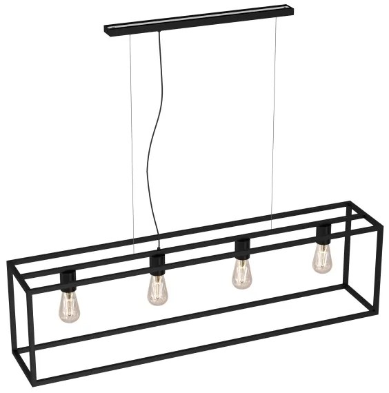 Csillár zsinóron FRAME 4xE27/60W/230V fekete