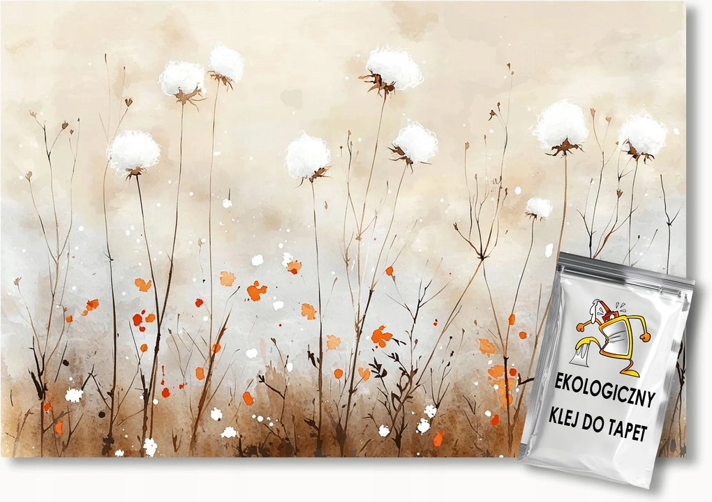 Fotótapéta Flizelina Akvarell Természet Rét Virágok Pamut 350x250 ragasztó