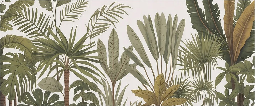 Fotótapéta Flizelin Fal a Hálószobába Egzotikus levelek 250x104 Ragasztó